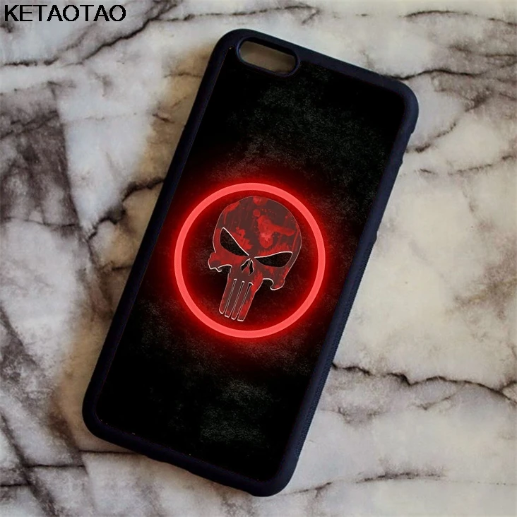 KETAOTAO Каратель Череп Логотип телефонные чехлы для iPhone 4S 5C 5S 6 6S 7 8 Plus XR XS Max X6 Чехол