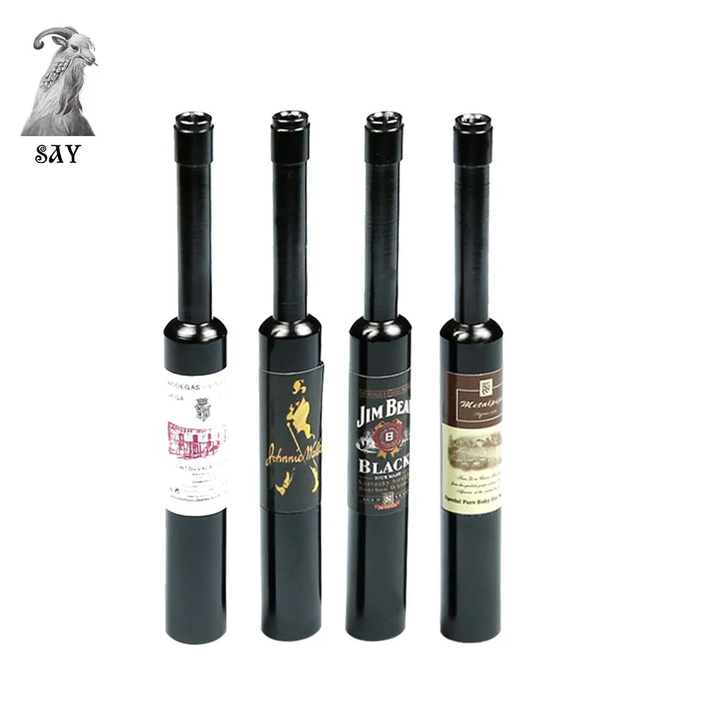 SY Mini Portable New Design Black Wine Bottle Smoking Metal Herb Tobacco Pipes Creative Gifts Tube Smoking Pipes Accessories
SY Mini Portable New Design Black Wine Bottle Smoking Metal Herb Tobacco Pipes Creative Gifts Tube Smoking Pipes Accessories