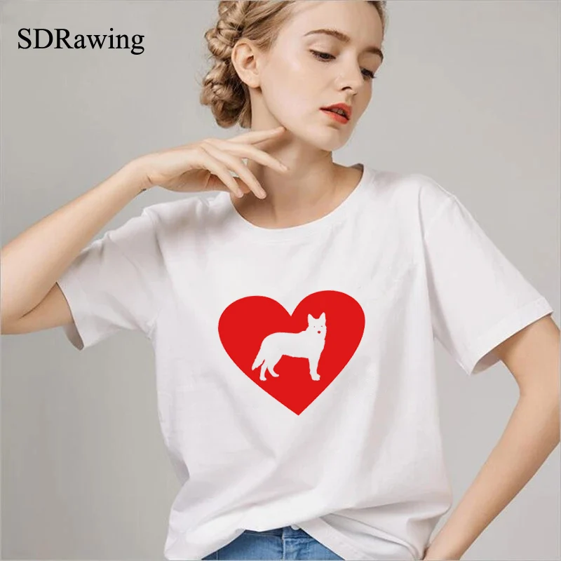 Funny Love Australian Cattle Dog Heart print cotton t shirt for women girlfriend Graphic Tees summer casual tops plus size
Funny Love Australian Cattle Dog Heart print cotton t shirt for women girlfriend Graphic Tees summer casual tops plus size