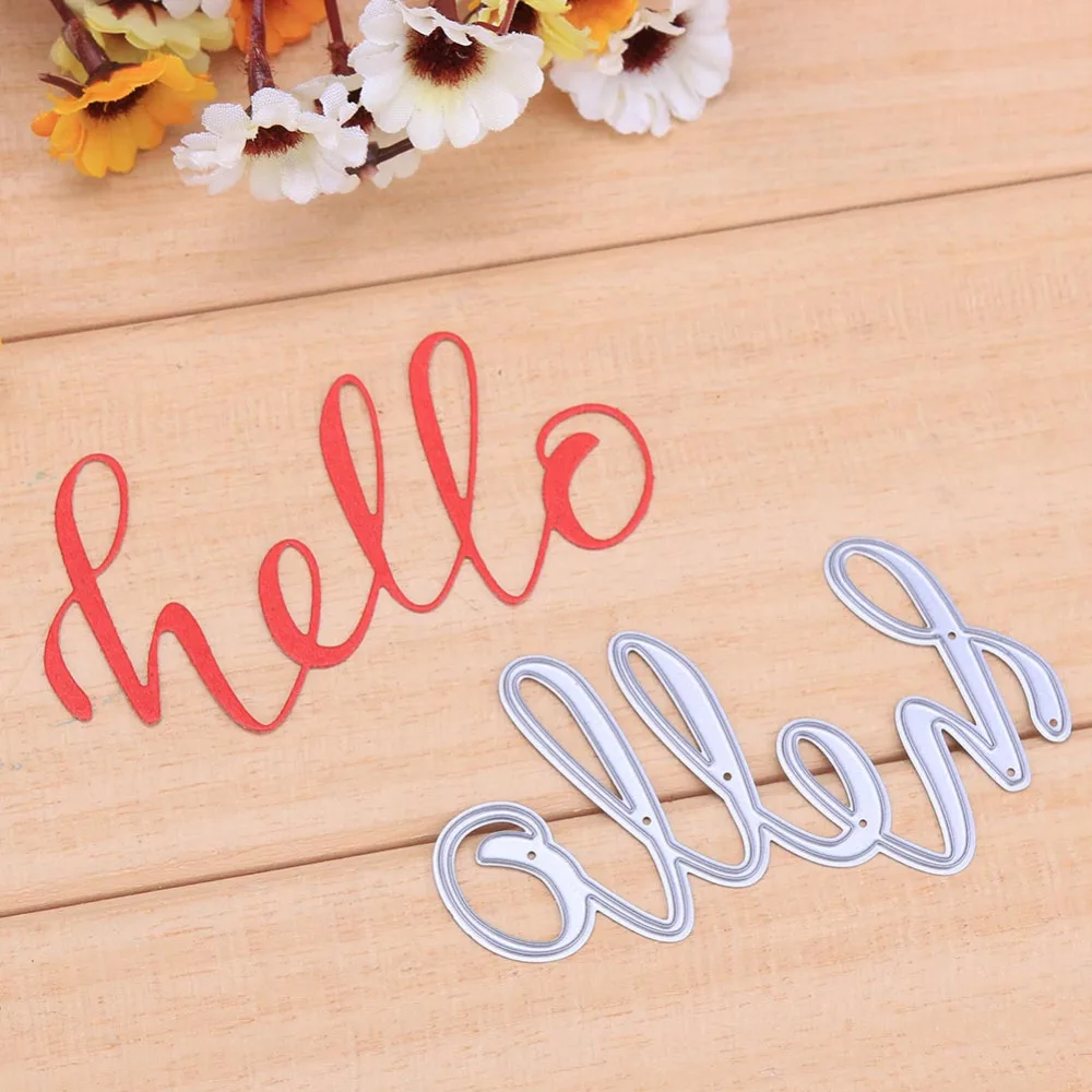 Hello English Word Metal Cutting Dies Stencil for DIY Scrapbooking Photo Album Paper Cards Decorative Crafts Embossing Die Cuts
Hello English Word Metal Cutting Dies Stencil for DIY Scrapbooking Photo Album Paper Cards Decorative Crafts Embossing Die Cuts