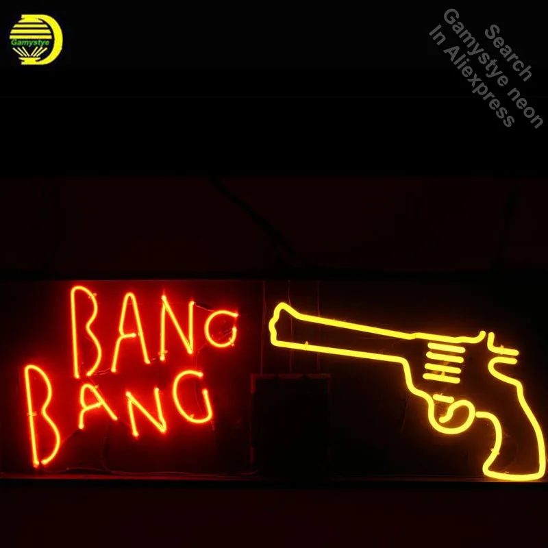 Неоновая вывеска BANG неоновая лампочка Настоящая стеклянная трубка неоновые огни