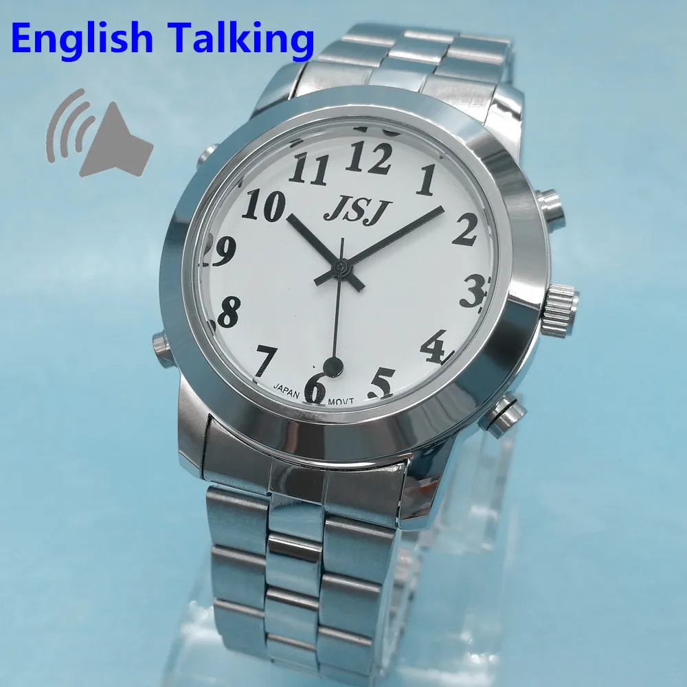 English Talking Watch for Blind People or Visually Impaired People or The Elderly with Alarm Of Quartz White Dial Black Numbers
English Talking Watch for Blind People or Visually Impaired People or The Elderly with Alarm Of Quartz White Dial Black Numbers
