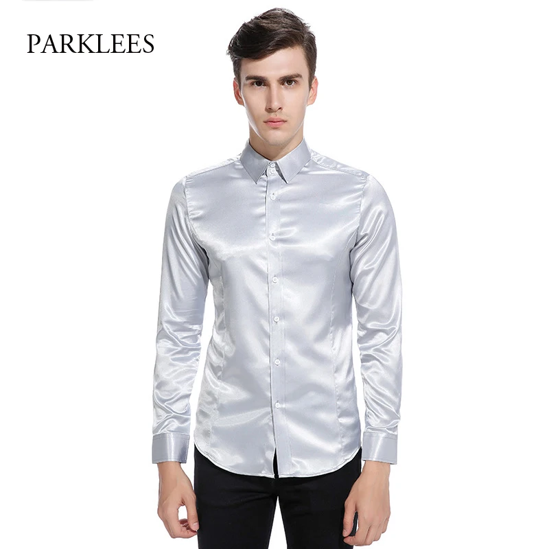 Silk Satin Shirt Men Chemise Homme 2017 Fashion Mens Slim Fit Tuxedo Shirts Casual Shiny Emulation Silk Button Down Dress Shirt
Silk Satin Shirt Men Chemise Homme 2017 Fashion Mens Slim Fit Tuxedo Shirts Casual Shiny Emulation Silk Button Down Dress Shirt