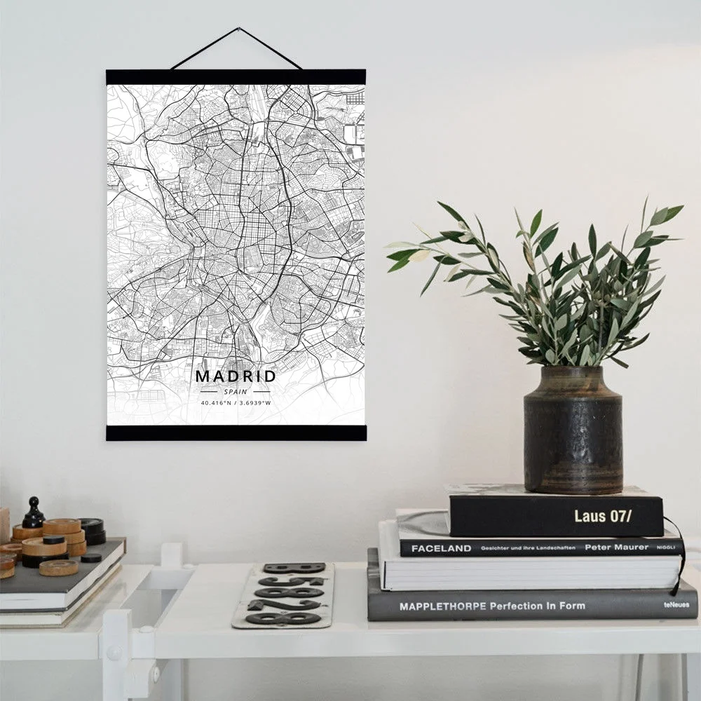 Madrid, Spain City Map Wooden Framed Canvas Painting Home Decor Wall Art Print Pictures Poster Hanger
Madrid, Spain City Map Wooden Framed Canvas Painting Home Decor Wall Art Print Pictures Poster Hanger