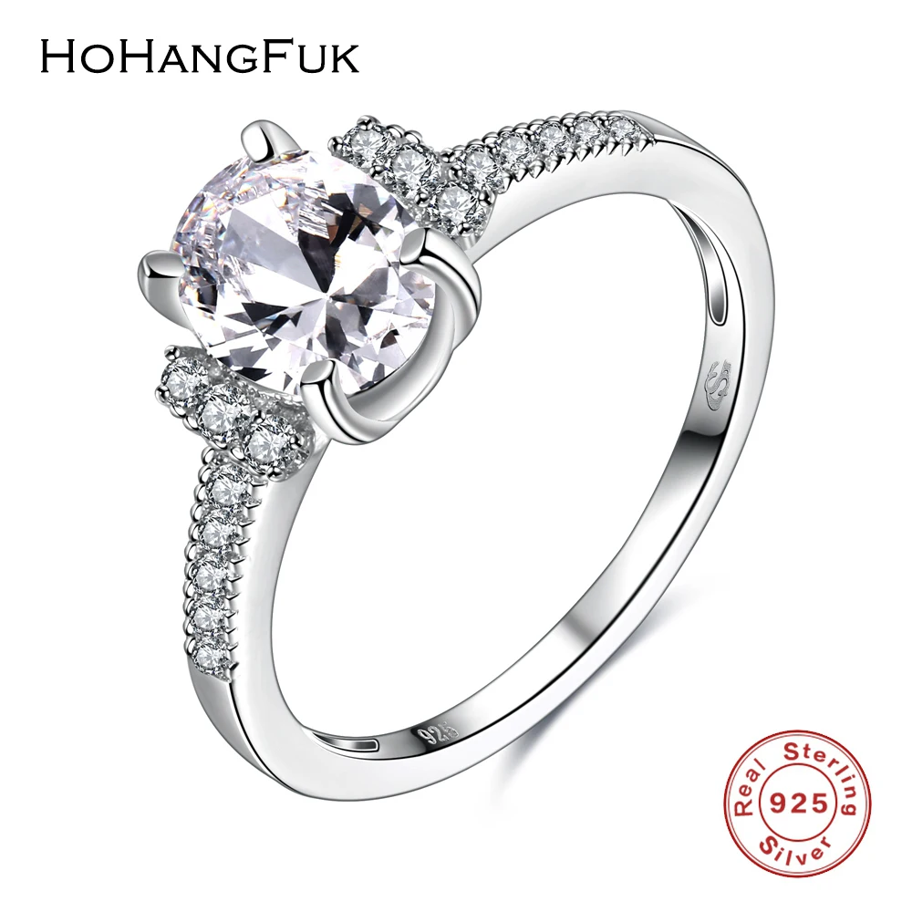 HoHangFuk 925 стерлингового серебра--jewelry Кольцо для Для женщин свадебные Обручение