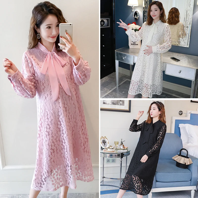 Butterfly Tie Lace Pregnant Woman Dress Spring Long Sleeves Skirt Medium and Long-length Maternity Dress
Butterfly Tie Lace Pregnant Woman Dress Spring Long Sleeves Skirt Medium and Long-length Maternity Dress
