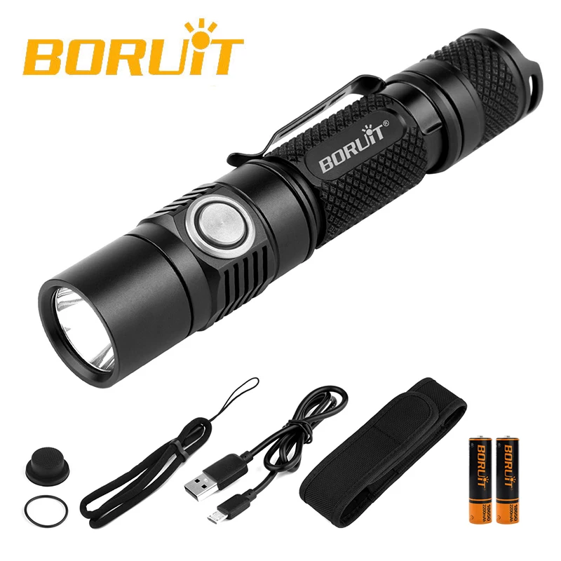 Фонарик BORUiT BC03, 18650 лм, светодиодный, USB, перезаряжаемый, тактический, для повседневного использования, водонепроницаемый,
Фонарик BORUiT BC03, 18650 лм, светодиодный, USB, перезаряжаемый, тактический, для повседневного использования, водонепроницаемый,