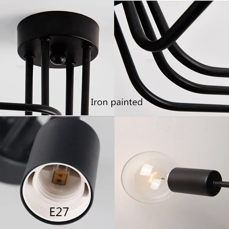 Multiple Rod Wrought Iron Ceiling Lights for Living Room Vintage Industrial Loft Nordic Ceiling Lamps for Home Lighting Fixtures
Multiple Rod Wrought Iron Ceiling Lights for Living Room Vintage Industrial Loft Nordic Ceiling Lamps for Home Lighting Fixtures