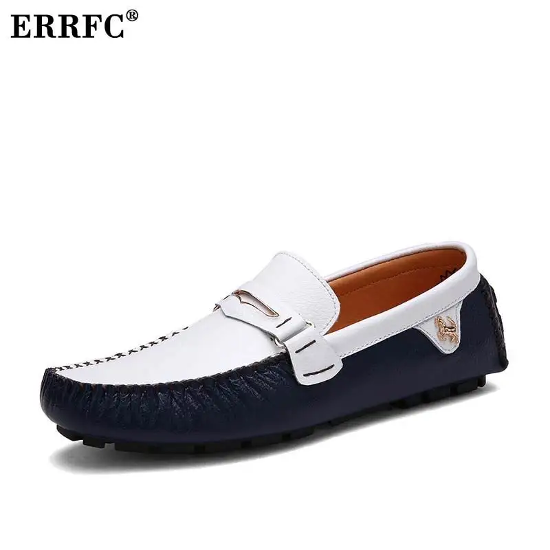 

ERRFC Designer British Men Casual Loafer Shoes Fashion White Slip On Flat Shoes Man Trending Leisure Moccasin Shoes For Driver