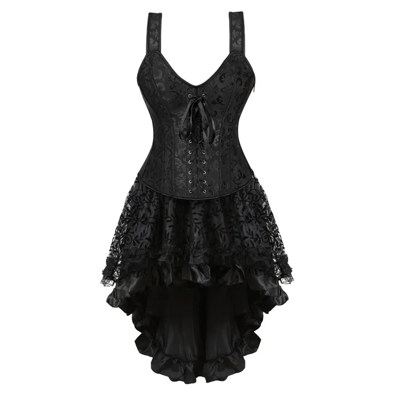 Women Corset Dress Steampunk Zipper Corsets and Gothic Bustiers Shoulder Straps Lace Up Skirts Plus Size S-6XL
Women Corset Dress Steampunk Zipper Corsets and Gothic Bustiers Shoulder Straps Lace Up Skirts Plus Size S-6XL