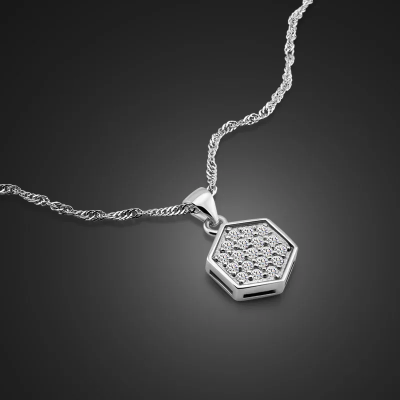 New 925 Sterling Silver Necklace Women Simple Style Hexagon Pendant Design Solid Silver Clavicle Necklace Lady Silver Necklace
New 925 Sterling Silver Necklace Women Simple Style Hexagon Pendant Design Solid Silver Clavicle Necklace Lady Silver Necklace