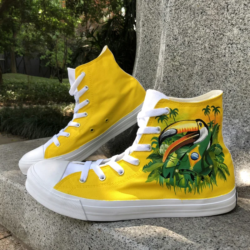 Wen Design Brazil Flag Bird Green-Winged Macaw Hand Painted Shoes High Top Men Canvas Shoes Women Sneakers Custom Plimsolls
Wen Design Brazil Flag Bird Green-Winged Macaw Hand Painted Shoes High Top Men Canvas Shoes Women Sneakers Custom Plimsolls