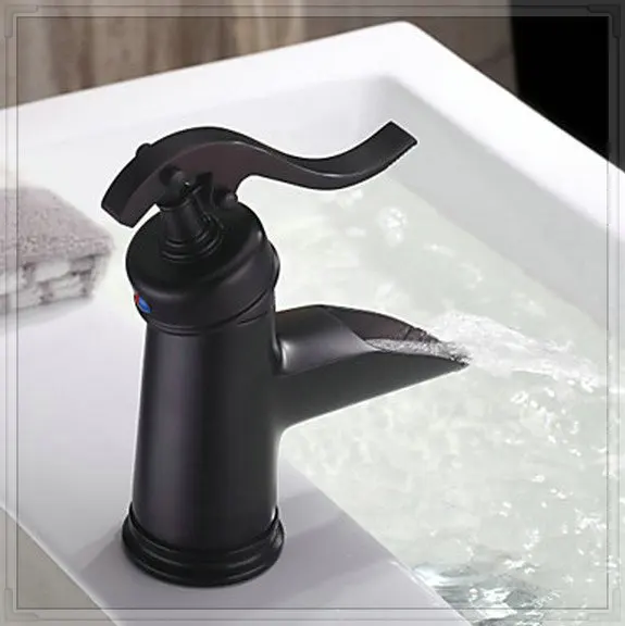 Waterfall New Water Tap Brand Bathroom Basin Faucets Oil Rubbed Bronze Solid Brass 96108-1 Bath Sink Mixers & Taps | Обустройство