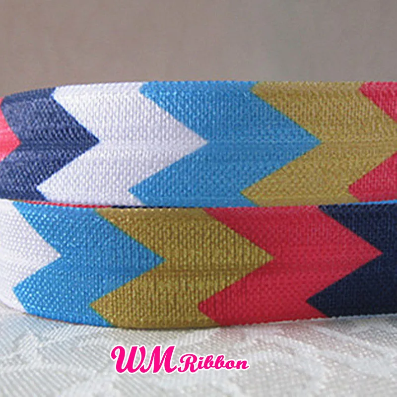 Q&N ribbon wholesale/OEM 5/8inch 16mm 131227 colorful chevron design printed folded over elastic FOE for hair tie
Q&N ribbon wholesale/OEM 5/8inch 16mm 131227 colorful chevron design printed folded over elastic FOE for hair tie