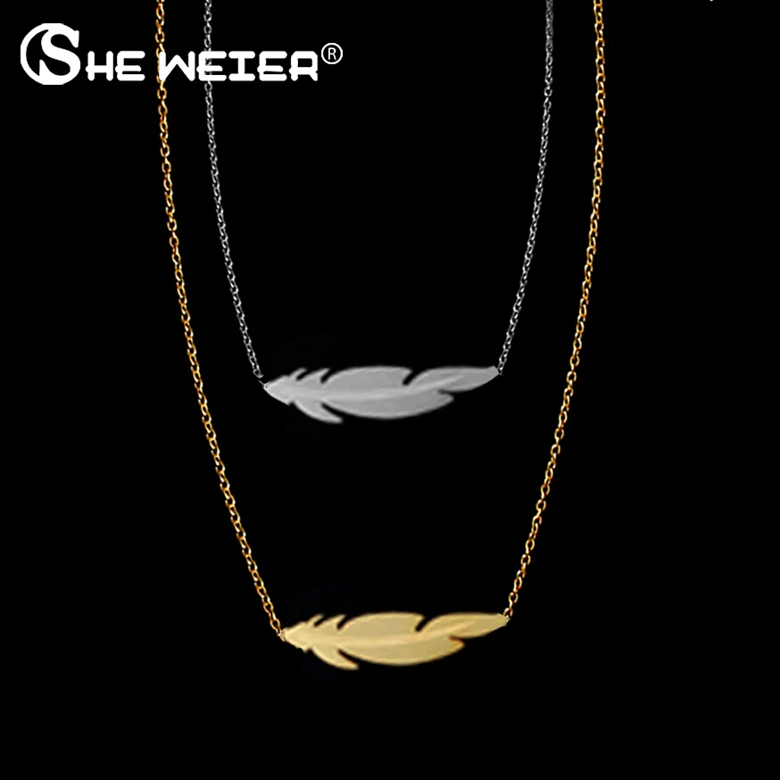 Womens’ Stainless Steel Necklace Initial Feather Necklace Pendant Necklaces For Women Chain Choker Female Necklace Jewelry
Womens’ Stainless Steel Necklace Initial Feather Necklace Pendant Necklaces For Women Chain Choker Female Necklace Jewelry