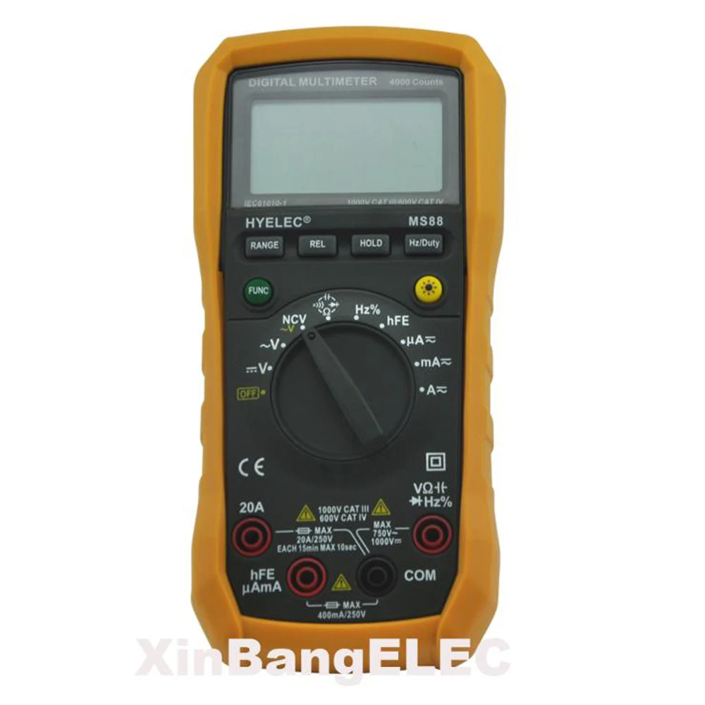 Professional Multifunction Digital Multimeter Auto and Manual Range / Capacitance / Frequency / Duty Cycle Multitester
Professional Multifunction Digital Multimeter Auto and Manual Range / Capacitance / Frequency / Duty Cycle Multitester