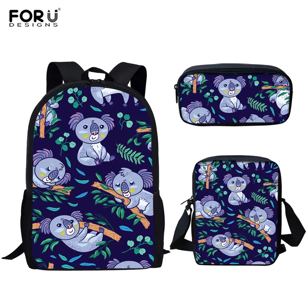 FORUDESIGNS/комплекты школьных рюкзаков с рисунком австралийского животного Koala