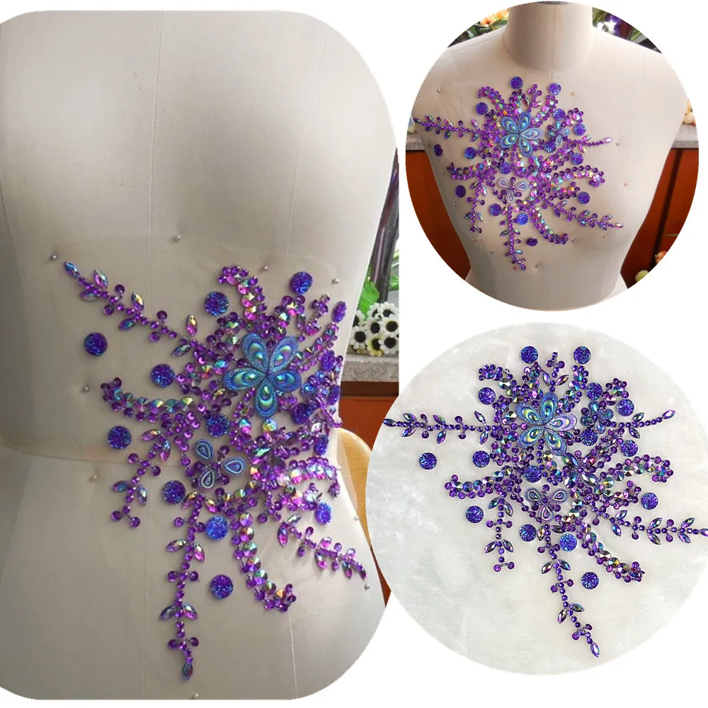 Bi.Dw.M,Surprise Pattern Purple Handmade Appliques Patches with Rhinestones Strass Stones and Crystals 28*22cm For Decoration
Bi.Dw.M,Surprise Pattern Purple Handmade Appliques Patches with Rhinestones Strass Stones and Crystals 28*22cm For Decoration