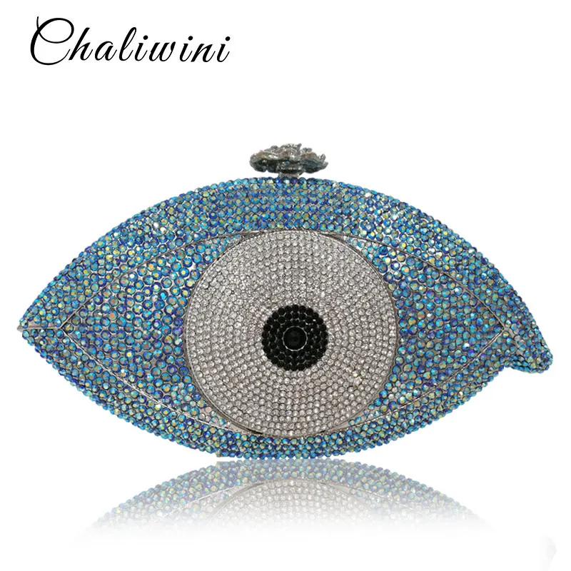 Chaliwini Роскошные глаз рыбы женская вечерняя сумочка сумка-клатч кошелек для