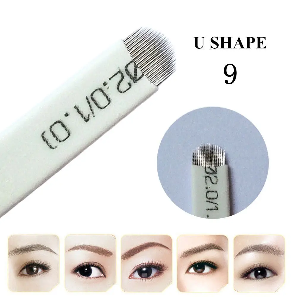 50PCS 9 Pins U Shape Microblading Blade Eyebrow Tattoo Needles For Permanent Makeup Manual 3D Eyebrow Embroidery Tattoo Pen
50PCS 9 Pins U Shape Microblading Blade Eyebrow Tattoo Needles For Permanent Makeup Manual 3D Eyebrow Embroidery Tattoo Pen