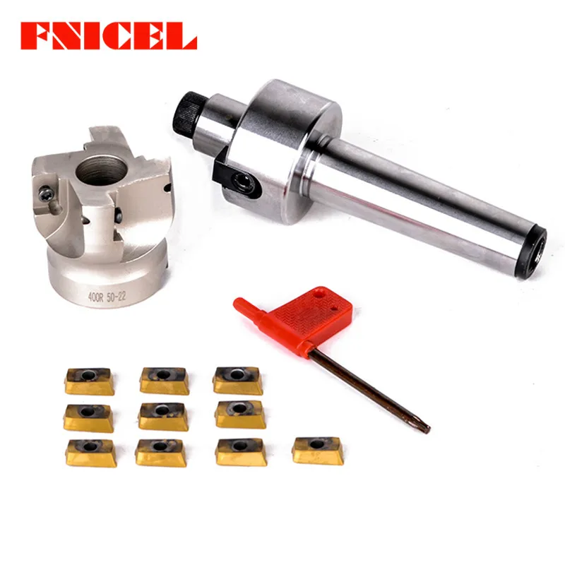400R 50-22 Face Milling Cutter MT3-FMB22-M12 Shank with 10pcs APMT1604 Inserts and Wrench For CNC Tools
400R 50-22 Face Milling Cutter MT3-FMB22-M12 Shank with 10pcs APMT1604 Inserts and Wrench For CNC Tools