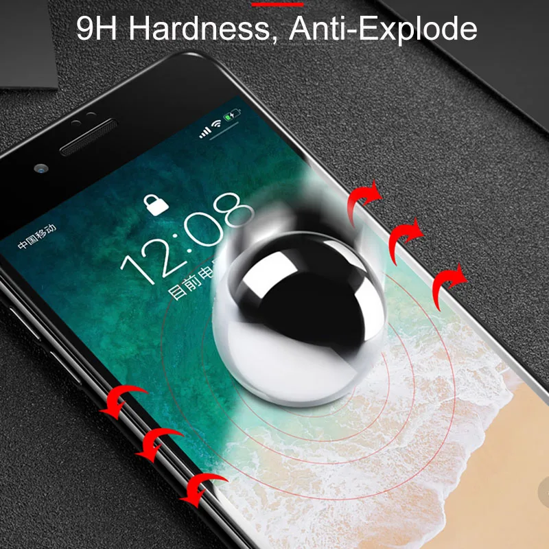 Закаленное стекло 5D Edge для iphone 7 8 Plus X полное покрытие Защитное экрана 6 S Xs |