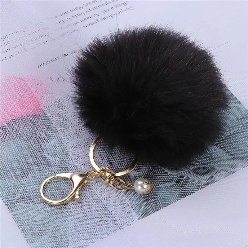 Solid Color Fluffy Ball Pom Pom Ball Key Ring Charms Pendant for Handbag Keychain Car (Black)
Solid Color Fluffy Ball Pom Pom Ball Key Ring Charms Pendant for Handbag Keychain Car (Black)