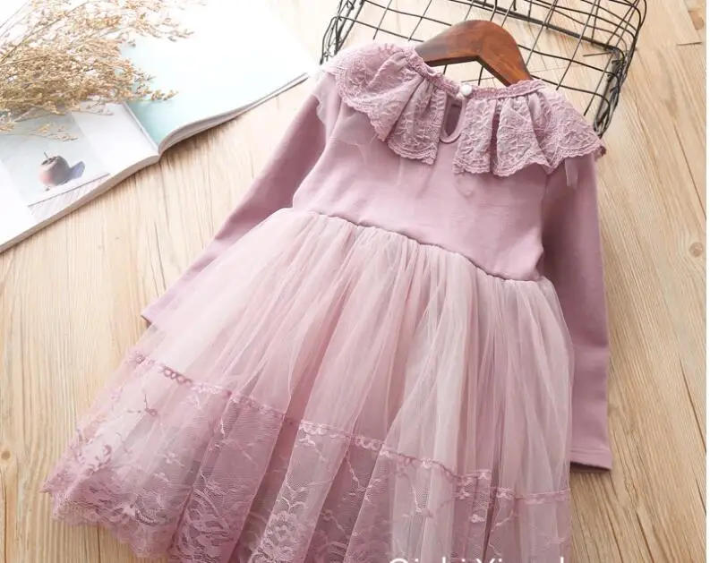 Girls Dress Cute Lace Tulle Outfits 2018 Winter Girl Dresses For Party Birthday Prom Ceremonies Infantil Vestido 3 5 7 8Yrs | Детская