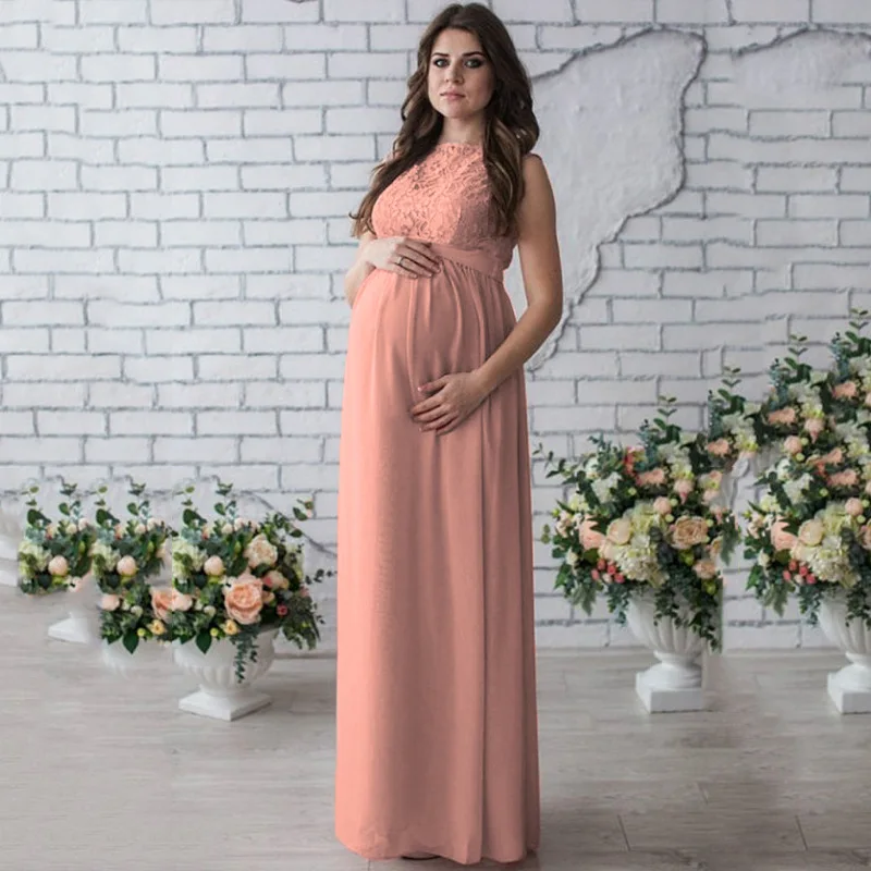 Беременности и родам длинное платье кружевные Вечерние вечернее Одежда для