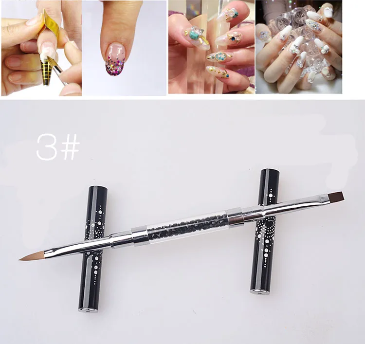 Новый дизайн ногтей ручка с кисточкой двойная головка УФ-гель для сделай сам