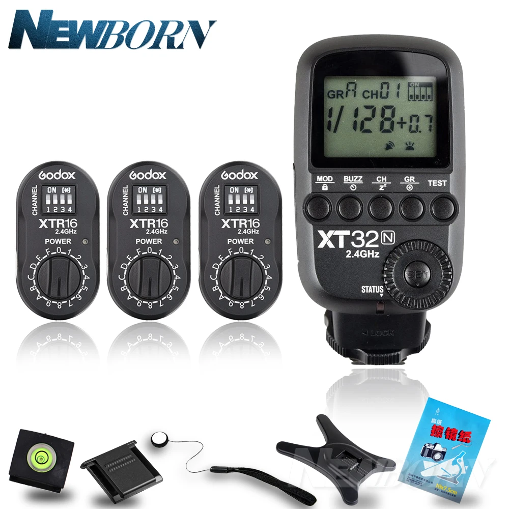 Godox XT32N 2.4G Wireless HSS 1/8000s Flash Trigger+3x XTR-16 Receivers For Nikon GODOX AD360 AD360II AD180
Godox XT32N 2.4G Wireless HSS 1/8000s Flash Trigger+3x XTR-16 Receivers For Nikon GODOX AD360 AD360II AD180