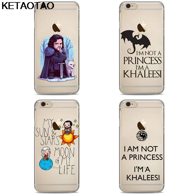 KETAOTAO игра трона я не принцесса халеси Джон Сноу телефонные чехлы для iPhone 6 X