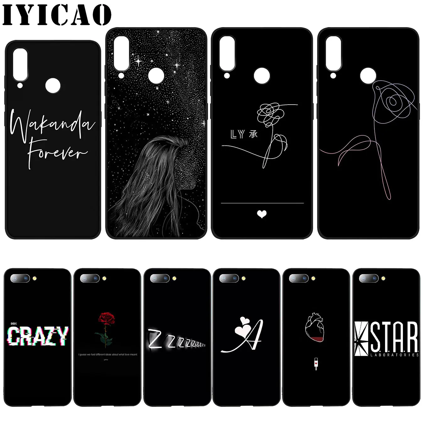 Модный силиконовый мягкий чехол IYICAO Love Hear для Huawei Y7 Y6 Prime Y9 2018 Honor 8C 8X 8 9 10 Lite 6A 7C 7X 7A