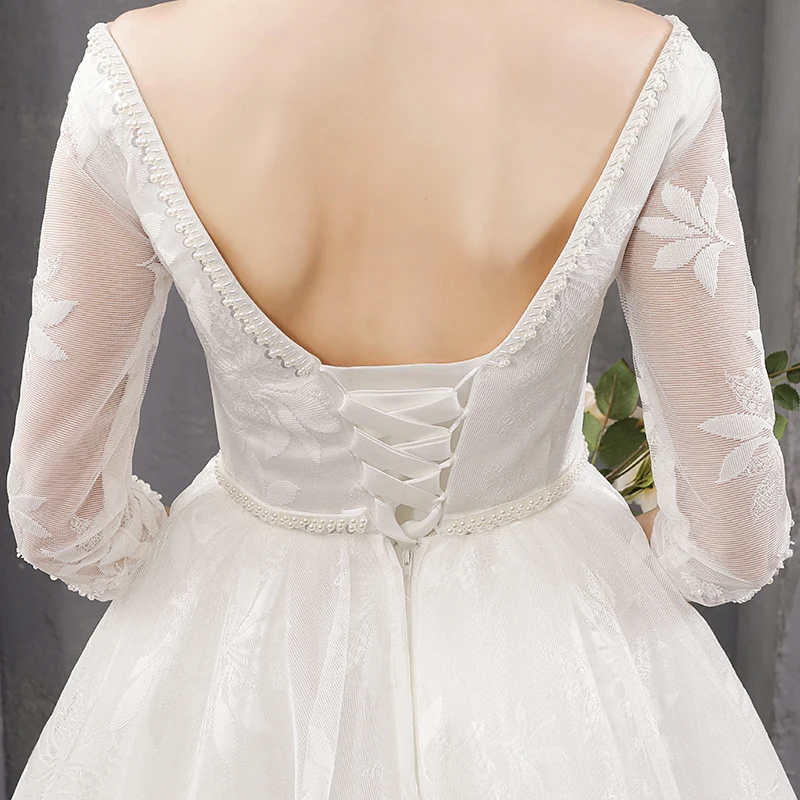 Vestidos De Novia Luxury V-Neck Wedding Dress Delicate Beading Pearls Flowers Three Quarter Sleeve Ball Gown Robe De Mariage 30
Vestidos De Novia Luxury V-Neck Wedding Dress Delicate Beading Pearls Flowers Three Quarter Sleeve Ball Gown Robe De Mariage 30