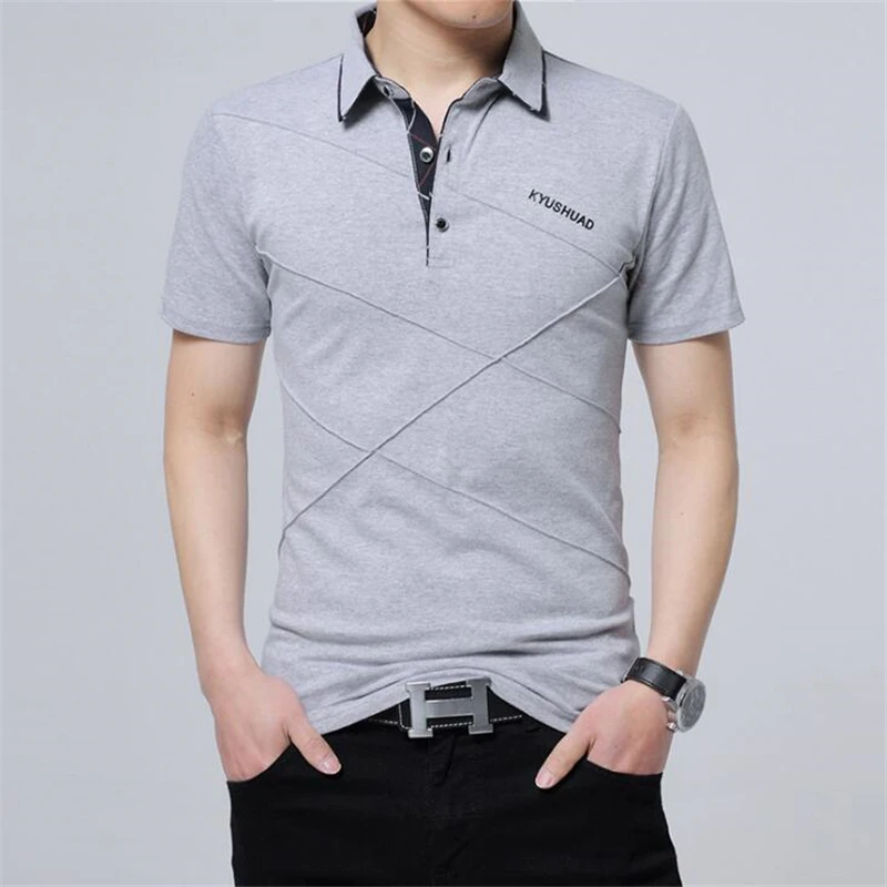 Plus Size M-5XL Tee Shirt Men Short Sleeve 95% cotton T-shirt Business Casual Solid Slim Fit Man's Stripe splicing Lapel T Shirt
Plus Size M-5XL Tee Shirt Men Short Sleeve 95% cotton T-shirt Business Casual Solid Slim Fit Man's Stripe splicing Lapel T Shirt