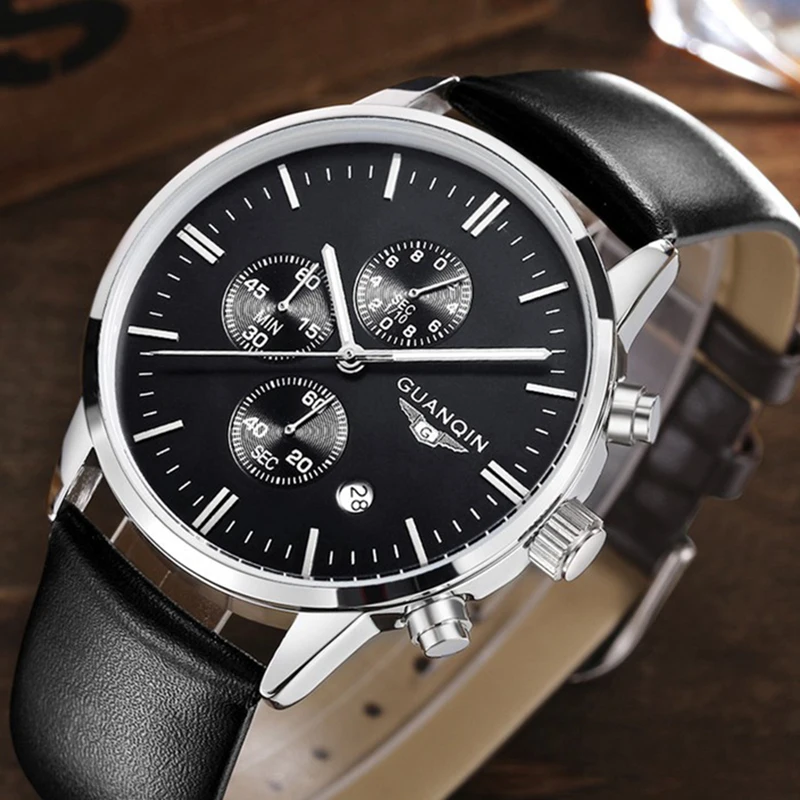 Relogio Masculino GUANQIN мужские часы Лидирующий бренд роскошные известные Erkek Kol Saati