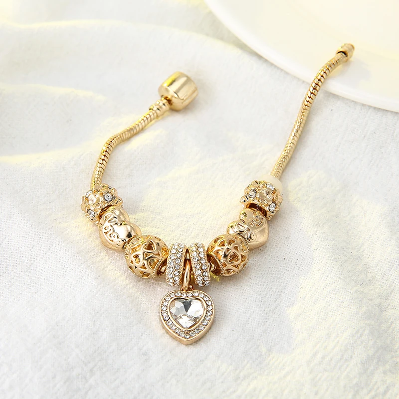 HOMOD Luxury Crystal Love Heart Charm Bracelets & Bangles Gold Color Brand Bracelets For Women Jewellery Pulseira Feminina
HOMOD Luxury Crystal Love Heart Charm Bracelets & Bangles Gold Color Brand Bracelets For Women Jewellery Pulseira Feminina