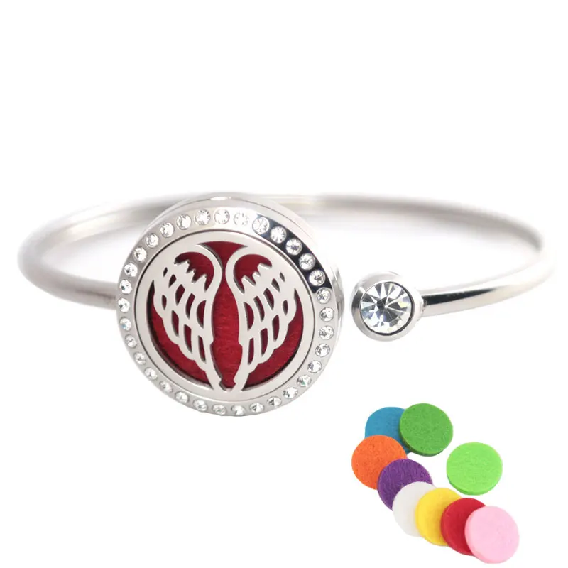 10pcs 25mm Magnet Crystal Stainless steel Aromatherapy locket Bracelet Bangle essential oil diffuser locket Angle Wing bracelet
10pcs 25mm Magnet Crystal Stainless steel Aromatherapy locket Bracelet Bangle essential oil diffuser locket Angle Wing bracelet