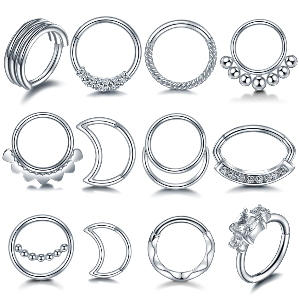 1PC 316L Stainless Steel Septum Nose Rings Piercings Zircon 18G 16G Piercing Nez Earrings Septum Piercing Nose Body Jewelry
1PC 316L Stainless Steel Septum Nose Rings Piercings Zircon 18G 16G Piercing Nez Earrings Septum Piercing Nose Body Jewelry
