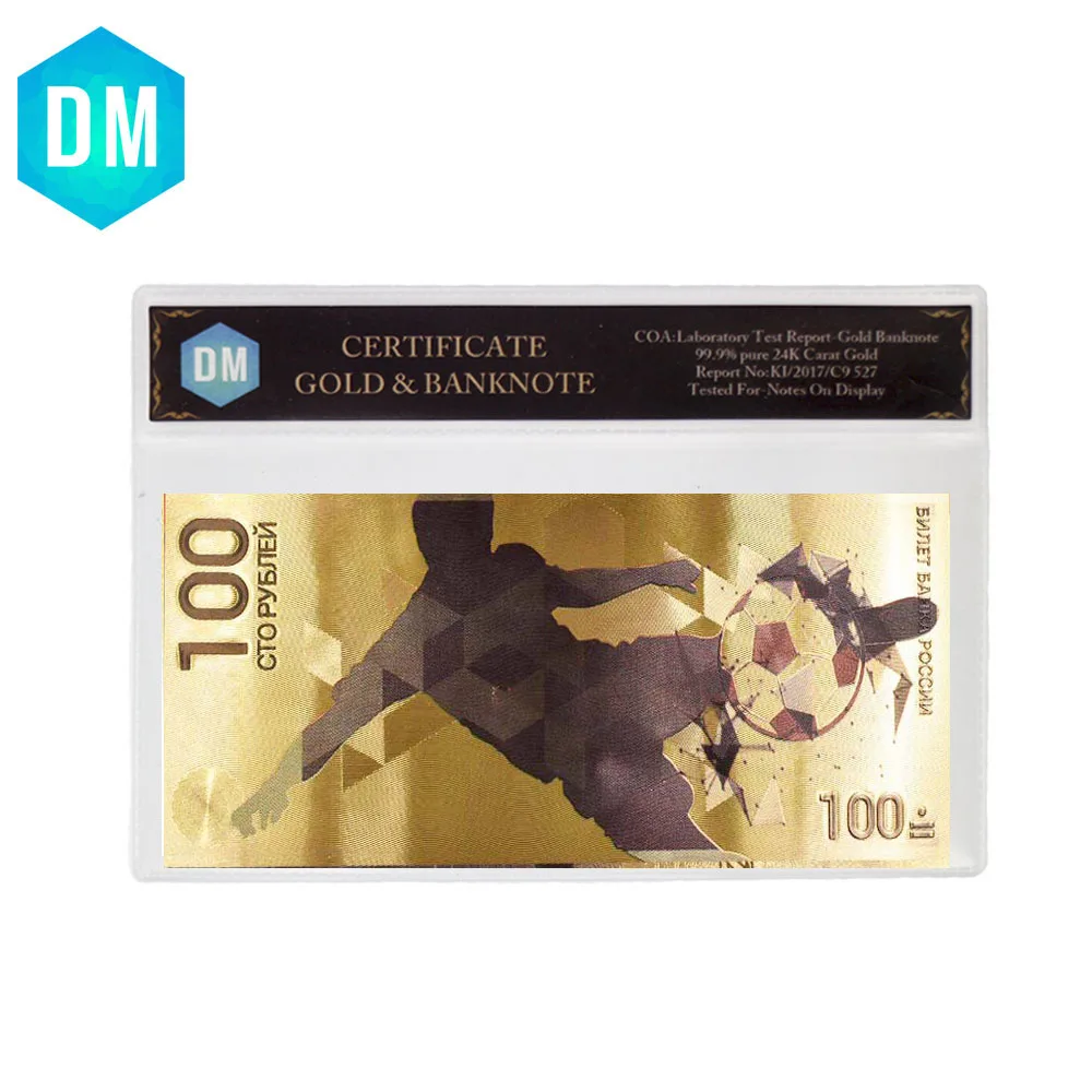 Nice Color Russia World Cup Banknotes 100 Roubles Banknote In 24k Gold Paper Money with COA Frame for Business Gifts
Nice Color Russia World Cup Banknotes 100 Roubles Banknote In 24k Gold Paper Money with COA Frame for Business Gifts