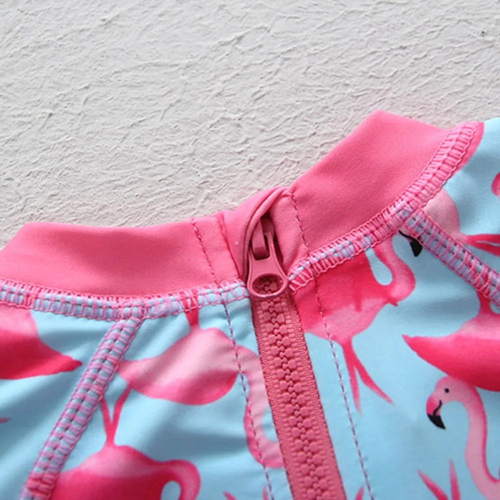 Girls Swim Wear Top Quality UPF50+ Sunscreen Children Swimsuit for Girl Cartoon Flamingo Pattern Little Child Swimwear Beachwear
Girls Swim Wear Top Quality UPF50+ Sunscreen Children Swimsuit for Girl Cartoon Flamingo Pattern Little Child Swimwear Beachwear