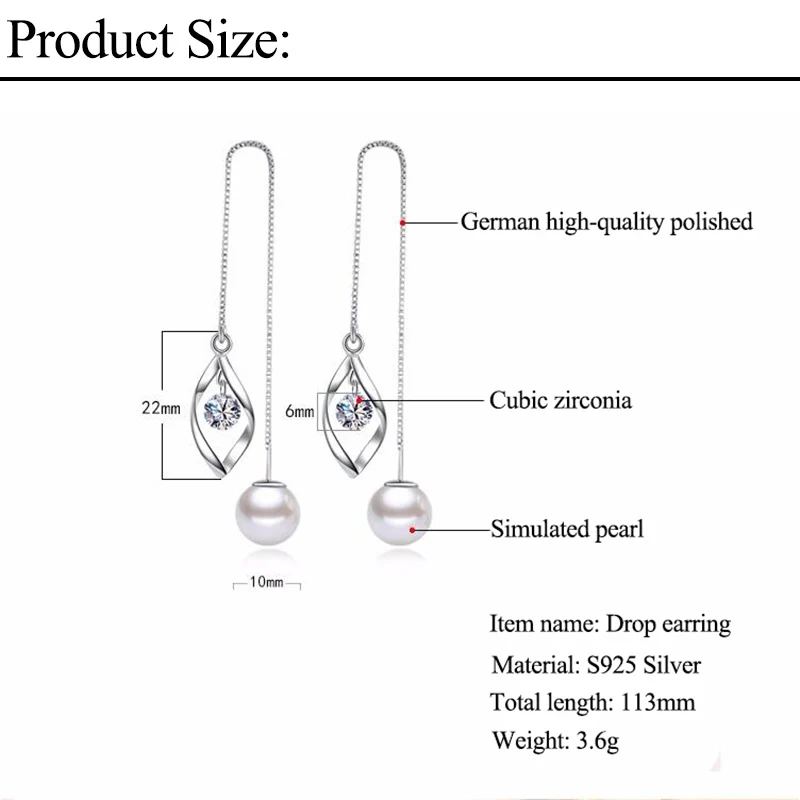 JYouHF Fashion Perfect Cut Cubic Zirconia Crystal Earrings for Women Long Ear Line with Pearl Pendant Tassel Earrings Jewelry
JYouHF Fashion Perfect Cut Cubic Zirconia Crystal Earrings for Women Long Ear Line with Pearl Pendant Tassel Earrings Jewelry