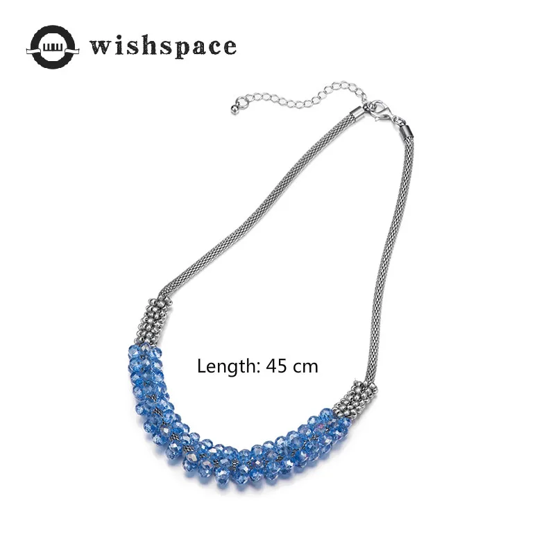 European and American popular han edition glass bead winding woven mesh chain short necklace, jewelry
European and American popular han edition glass bead winding woven mesh chain short necklace, jewelry