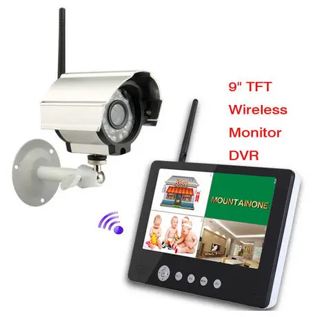 YobangSecurity 9 дюймов цифровая беспроводная камера Аудио-Видео Радионяни 4CH Quad DVR