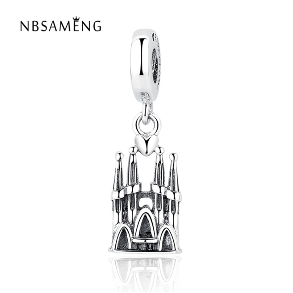Authentic 925 Sterling Silver Bead Charm Vintage Barcelona Castle Heart Pendant Beads Fit Bracelet DIY Jewelry Gifts
Authentic 925 Sterling Silver Bead Charm Vintage Barcelona Castle Heart Pendant Beads Fit Bracelet DIY Jewelry Gifts