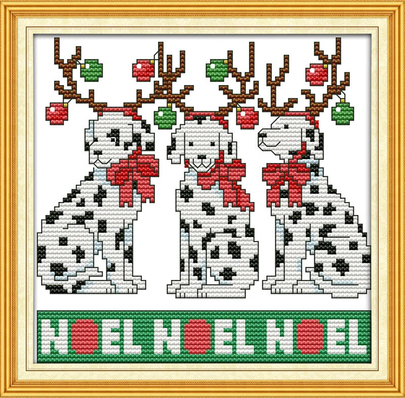 The Christmas dogs cross stitch kit cartoon 11ct count canvas stitches embroidery DIY handmade needlework plus
The Christmas dogs cross stitch kit cartoon 11ct count canvas stitches embroidery DIY handmade needlework plus