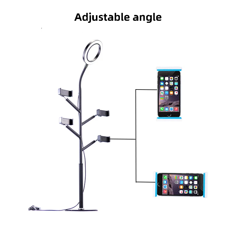 New aluminum alloy Tabletop Stands Mounts with LED Ring Flash Lamp Tripod with Holders for Mobile Phones Video Bloggers
New aluminum alloy Tabletop Stands Mounts with LED Ring Flash Lamp Tripod with Holders for Mobile Phones Video Bloggers