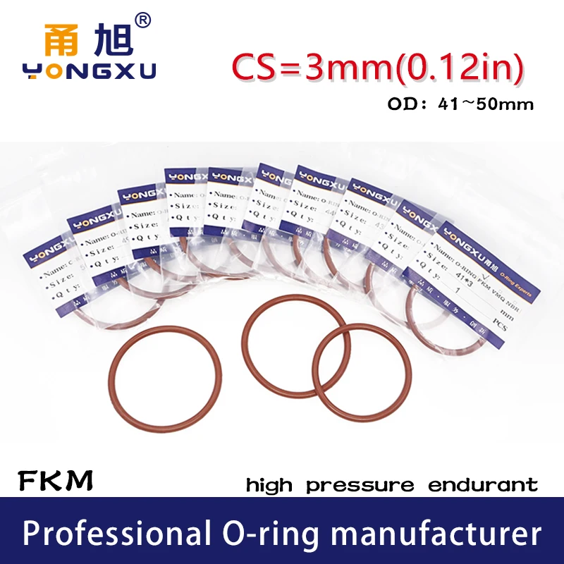 2PCS/lot Brown FKM Rubber fluororubber O-rings Seals CS3mm OD41/42/43/44/45/46/47/48/49/50*3mm Ring Seal Gasket Oil Rings Washer
2PCS/lot Brown FKM Rubber fluororubber O-rings Seals CS3mm OD41/42/43/44/45/46/47/48/49/50*3mm Ring Seal Gasket Oil Rings Washer
