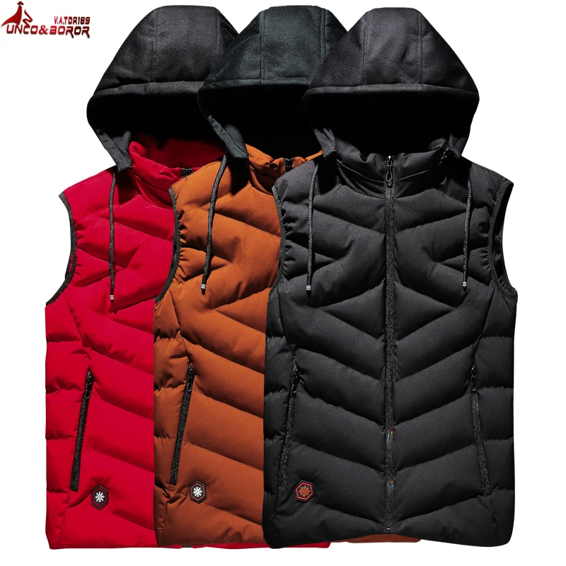 Mens Winter Sleeveless Vests Jacket Plus size L~7XL 8XL Detachable hooded Men's Warm Cotton-Padded Waistcoat Gilet Homme Vest
Mens Winter Sleeveless Vests Jacket Plus size L~7XL 8XL Detachable hooded Men's Warm Cotton-Padded Waistcoat Gilet Homme Vest