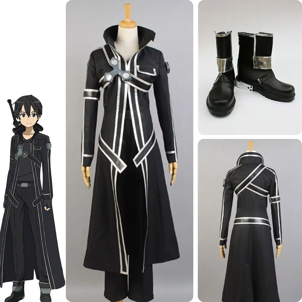 Sword Art Online SAO COSplay Costume Kazuto Kirigaya Kirito Halloween Full Sets Outfit Set With Shoes For Men Costume
Sword Art Online SAO COSplay Costume Kazuto Kirigaya Kirito Halloween Full Sets Outfit Set With Shoes For Men Costume